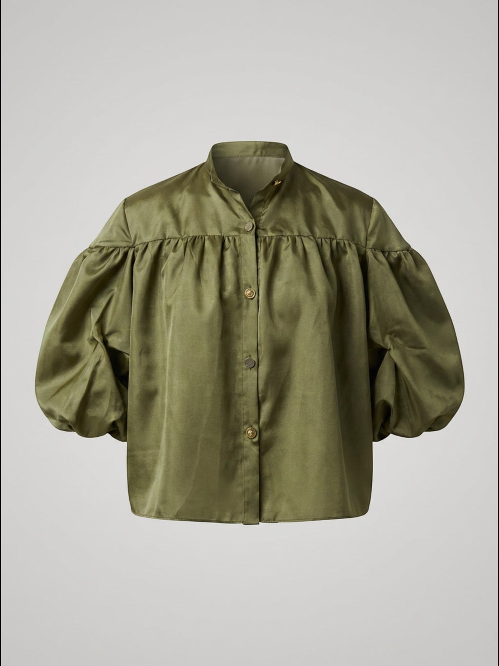 Padma taffeta top (olive, pink)