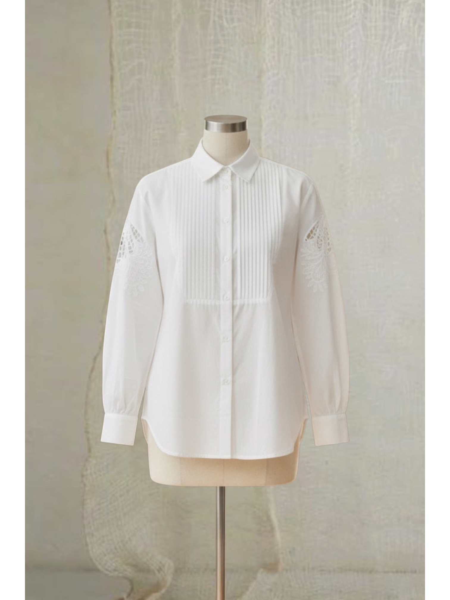 Japa blouse with lace shoulder