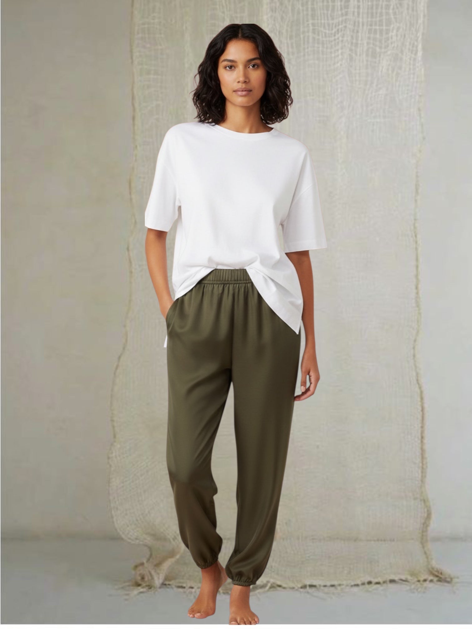 triphala trousers (olive-powder)